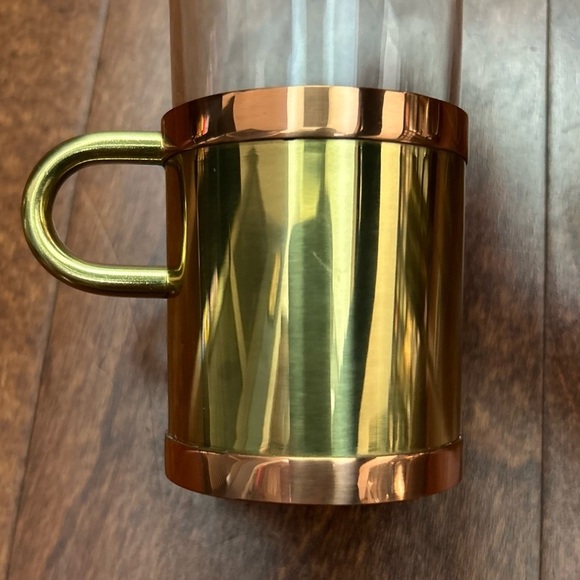 Vintage Beucler Irish Turkish Coffee Espresso Cups, Glass Copper Brass, Set of 4 - Picture 6 of 15